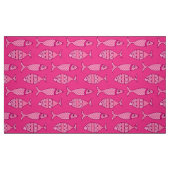 Retro Modern Fish, Fuchsia, Light Pink, Deep Pink Stof (Fat Quarter)