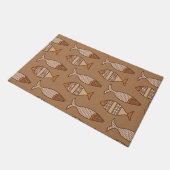 Retro Modern Fish, Tan, Beige and Brown Doormat Deurmat (Schuin)