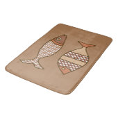 Retro Modern Fish, Tan, Beige en Light Brown Badmat (Gekanteld)