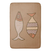 Retro Modern Fish, Tan, Beige en Light Brown Badmat (Voorkant Verticaal)