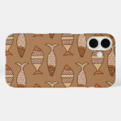 Retro Modern Fish, Tan, Beige en Light Brown Case-Mate iPhone Case (Achterkant (horizontaal))