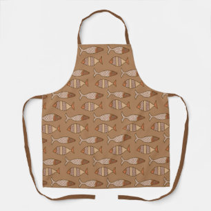 Retro Modern Fish, Tan, Beige en Light Brown Schort