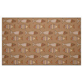 Retro Modern Fish, Tan, Beige en Light Brown Stof (Fat Quarter)