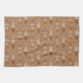 Retro Modern Fish, Tan, Beige en Light Brown Theedoek (Horizontaal)