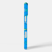 Retro Modern Fish, Turquoise en Cerulean Blue Case-Mate iPhone Case (Achterkant / Rechts)