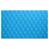 Retro Modern Fish, Turquoise en Cerulean Blue Stof (Yard (91,4 cm))