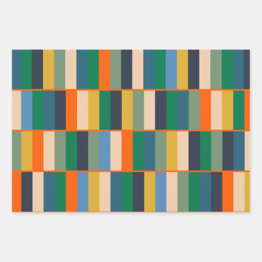 Retro Modern Floral Geometrische patronen Inpakpapier Vel (Voorkant 3)