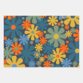 Retro Modern Floral Geometrische patronen Inpakpapier Vel (Voorkant)