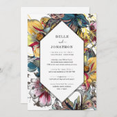 Retro Modern Floral Kaart (Voorkant / Achterkant)