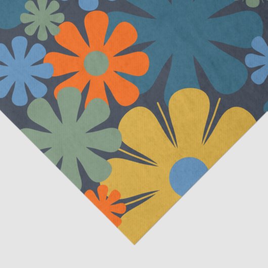 Retro Modern Floral Pattern Tissuepapier (Detail)
