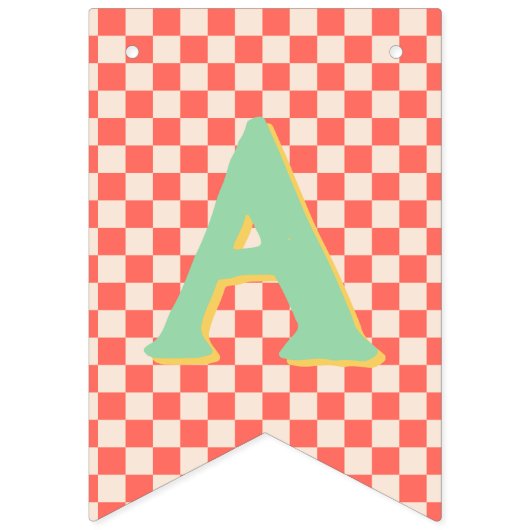 Retro Modern Gelukkig 1e Verjaardag bunting Vlaggetjes (Tweede vlag)