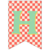 Retro Modern Gelukkig 1e Verjaardag bunting Vlaggetjes (Eerste vlag)