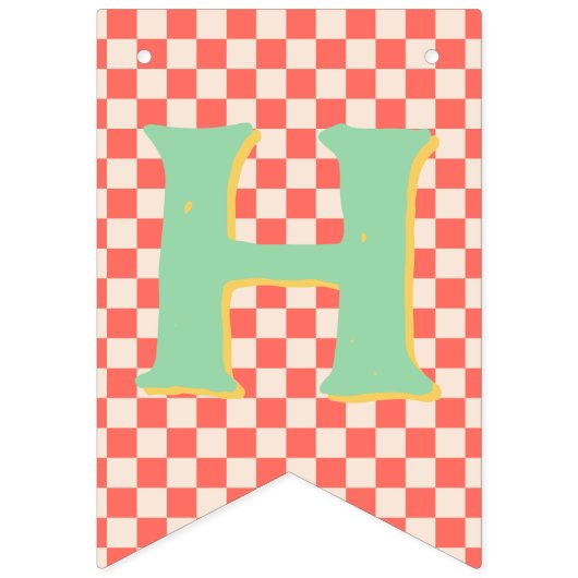 Retro Modern Gelukkig 1e Verjaardag bunting Vlaggetjes (Eerste vlag)