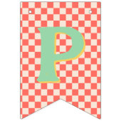 Retro Modern Gelukkig 1e Verjaardag bunting Vlaggetjes (Derde vlag)