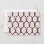 Retro Modern Geometric Beige Blue Custom Wedding Bedankkaart (Achterkant)
