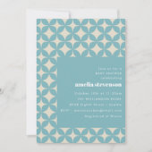 Retro Modern Geometrisch Pastel Blauw Baby shower Kaart (Voorkant)
