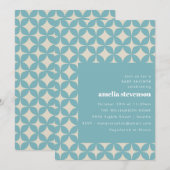 Retro Modern Geometrisch Pastel Blauw Baby shower Kaart (Voorkant / Achterkant)