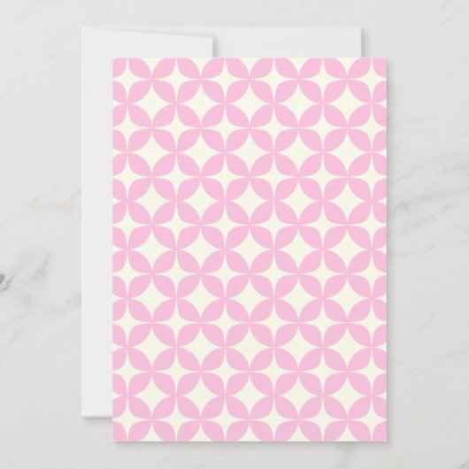 Retro Modern Geometrisch Roze Geel Baby shower Kaart (Achterkant)
