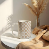 Retro Modern Geruit Patroon Aangepast Monogram Koffiemok