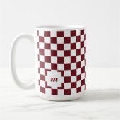 Retro Modern Geruit Patroon Aangepast Monogram Koffiemok (Links)