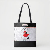 Retro Modern Glam Lady met Scottie Dog Tote Bag (Voorkant)