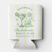 Retro Modern Green & Yellow Bachelorette Weekend Blikjeskoeler (Achterkant)