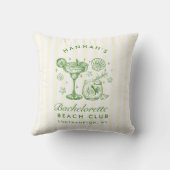 Retro Modern Green & Yellow Bachelorette Weekend Kussen (Achterkant)