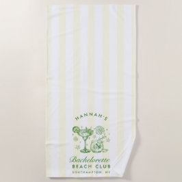 Retro Modern Green & Yellow Bachelorette Weekend Strandlaken