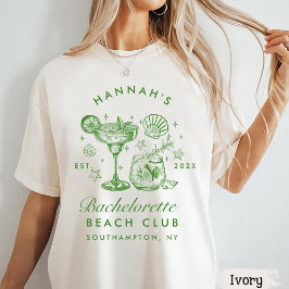 Retro Modern Green & Yellow Bachelorette Weekend T-shirt