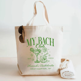 Retro Modern Green & Yellow Bachelorette Weekend Tote Bag