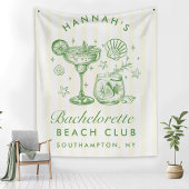 Retro Modern Green & Yellow Bachelorette Weekend Wandkleed