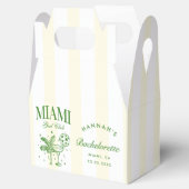 Retro Modern Green & Yellow Miami Bach Party Bedankdoosjes (Geopend)