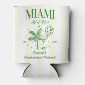 Retro Modern Green & Yellow Miami Bach Party Blikjeskoeler (Voorkant)