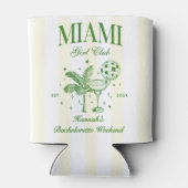 Retro Modern Green & Yellow Miami Bach Party Blikjeskoeler (Achterkant)