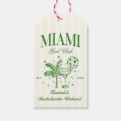 Retro Modern Green & Yellow Miami Bach Party Cadeaulabel (Voorkant)