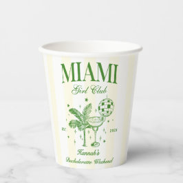 Retro Modern Green & Yellow Miami Bach Party Papieren Bekers