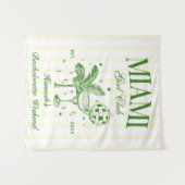 Retro Modern Green & Yellow Miami Bach Party Wandkleed (Voorkant (horizontaal))