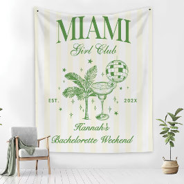Retro Modern Green & Yellow Miami Bach Party Wandkleed