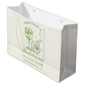 Retro Modern  Groen Bachelorette Groot Cadeauzakje (Voorkant Gekanteld)