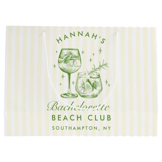 Retro Modern  Groen Bachelorette Groot Cadeauzakje (Achterkant)