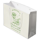 Retro Modern  Groen Bachelorette Groot Cadeauzakje (Achterkant Gekanteld)