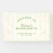 Retro Modern Groen & Geel Bachelorette Spandoek (Horizontaal)