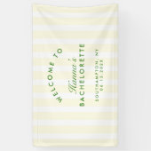 Retro Modern Groen & Geel Bachelorette Spandoek (Verticaal)