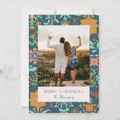 Retro Modern Groen Vrolijk Kerstfeest Vakantie Kaa Kaart (Voorkant)