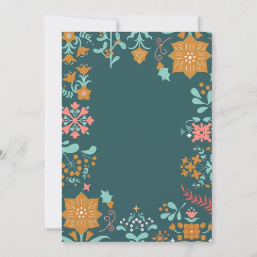 Retro Modern Groen Vrolijk Kerstfeest Vakantie Kaa Kaart (Achterkant)