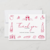Retro Modern Hand Drawn Quirky Bridal Shower Bedankkaart (Voorkant)