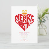 Retro Modern Heart Merry Christmas Love Feestdagenkaart (Staand voorkant)