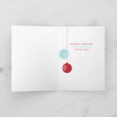 Retro Modern Holiday Ornamenten Kaart (Binnen)