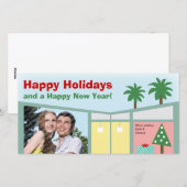 Retro Modern Home Vakantie Fotokaart Feestdagenkaart (Voorkant / Achterkant)