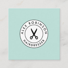 Retro modern kappersapparaat vierkant visitekaartj vierkante visitekaartje